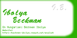 ibolya beckman business card